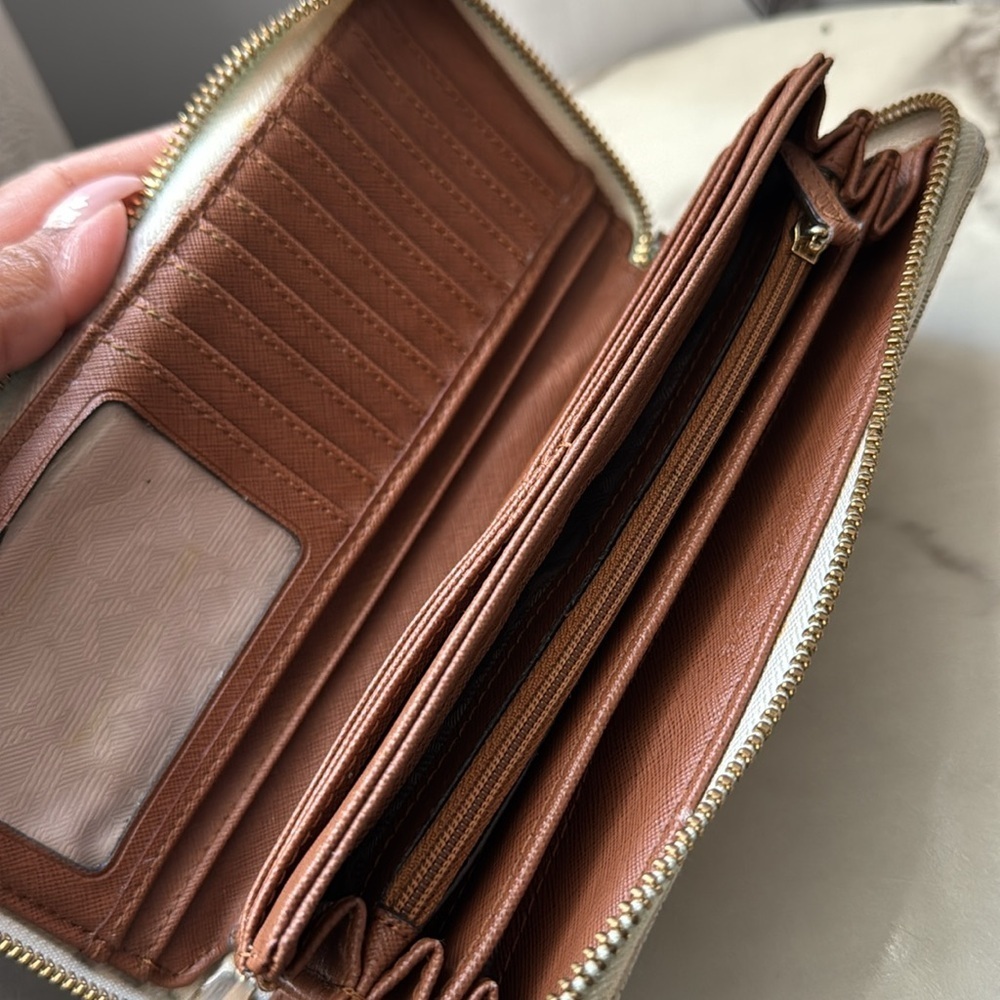 Michael Kors Jet Set Travel Continental Wallet Wristlet vanilla signature print - Picture 3 of 4